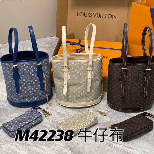 Denim bucket bag