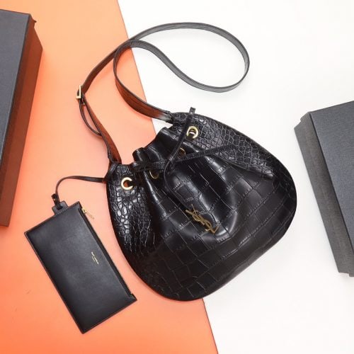 Y Family's Full Leather Drawstring Bag/Shoulder Backpack