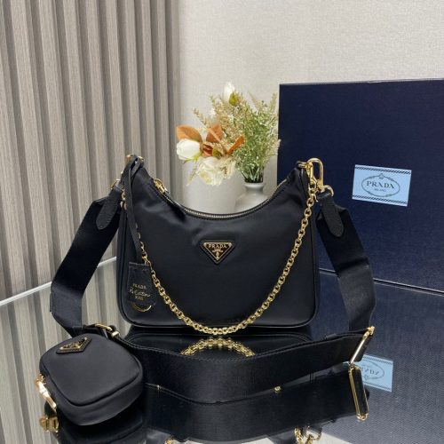 New nylon Hobo handbag/gold hardware underarm bag
