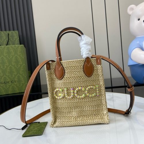 GG Ultra Mini Grass Weaving Effect Handbag