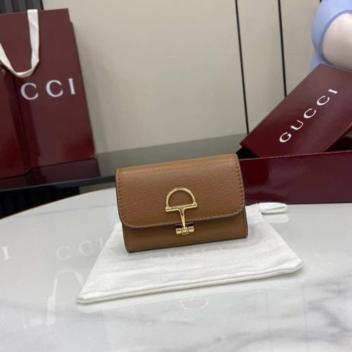 Leather Card Holder with Metal Buckle