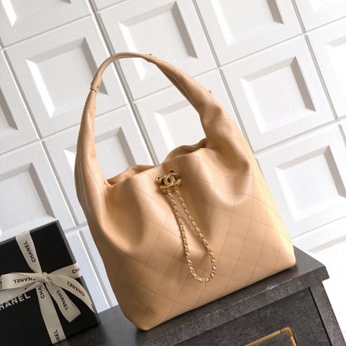 Large Quilted Leather Hobo Bag