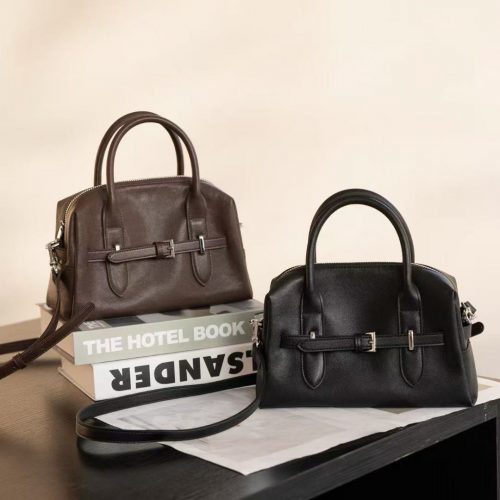 Elegant Leather Top Handle Shoulder Bag