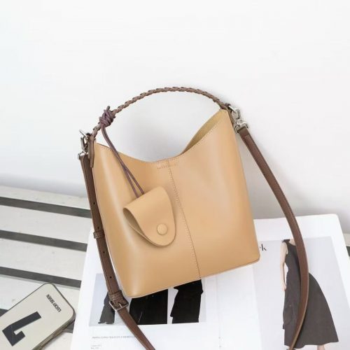 Small Leather Bucket Shoulder Bag